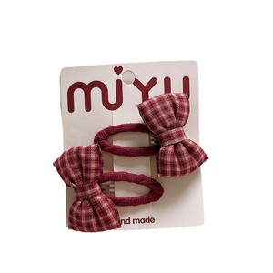 Pinza <span class=keywords><strong>para</strong></span> el Pelo con Lazo a Cuadros Rojo de Estilo Coreano <span class=keywords><strong>para</strong></span> Niñas, Accesorio <span class=keywords><strong>para</strong></span> el Pelo de Tela con Lunares Ondulados y Doble Clip con Perlas <span class=keywords><strong>para</strong></span> Niñas - Product Image 5