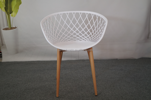 <span class=keywords><strong>Chaise</strong></span> en maille plastique avec base en métal imitation bois, style <span class=keywords><strong>scandinave</strong></span> moderne, pour salle à manger intérieure et sièges décontractés - Product Image 3