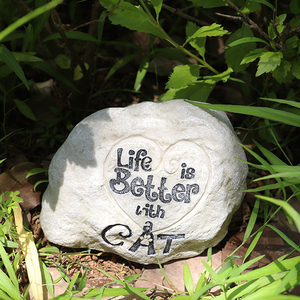 사용자 정의 수지 애완 동물 개 고양이 기념 돌 정원 무덤 Markertombstone 애완 동물 기념 디딤돌 하트 모양 정원 장식 - Product Image 5