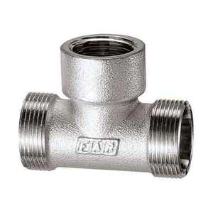 Raccord en T femelle 2 raccords à compression en laiton à cônes simples chromés pour tuyaux de 3/4 "50mm verre de vue inclus - Product Image 1