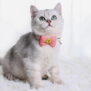Nouveautés Collier pour chat en tissu doux et réglable de luxe, durable et personnalisé avec cloche et nœud, vente en gros - Product Image 5