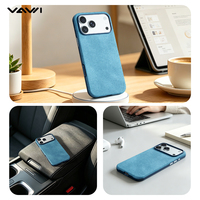 Étui magnétique VAWI L196 en tissu denim anti-traces de doigts avec motif pour iPhone 18 17 16 15 14 Pro Max, coque antichute à 4 coins
