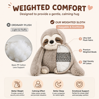 Peluche paresseux à bras longs lestée personnalisée, utilisable au micro-ondes, animal en peluche de soutien émotionnel, compagnon câlin et réconfortant