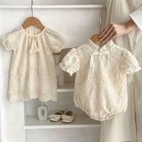 Vêtements d'été pour bébé Engepapa, barboteuse élégante pour nouveau-né, dentelle, coton doux, robe pour bébé fille