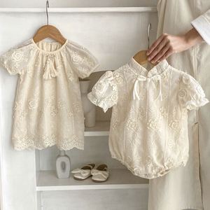 Engepapa Abbigliamento Estivo per Neonati, Elegante Tutina in Pizzo, Morbido Cotone, Vestitino per Bambine - Product Image 4