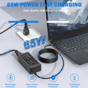 อะแดปเตอร์สำหรับเปลี่ยนแล็ปท็อป USB-C <span class=keywords><strong>65W</strong></span> AC สำหรับ HP Lenovo Thinkpad <span class=keywords><strong>Dell</strong></span> XPS Acer Asus สายอะแดปเตอร์จ่ายไฟแล็ปท็อป - Product Image 6