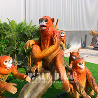 Statue Animatronique de Singe en Groupe, Modèle d'Animaux de Zoo, pour Crèche et Maternelle, Utilisation Extérieure Étanche, Personnalisable