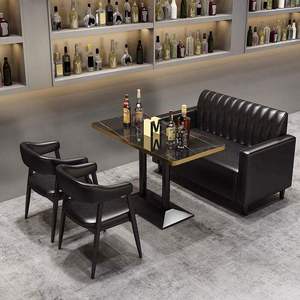Conjuntos de Muebles Comerciales Modernos de Bambú para Exteriores, Bares, Cafeterías y Tiendas de Té con Leche, Mesa de <span class=keywords><strong>Bar</strong></span>, Comedor - Product Image 5