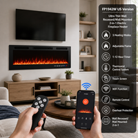 Cheminée électrique intelligente WiFi de 42 pouces fabriquée en Thaïlande avec contrôle par application, fenêtre de flamme plus large, écran tactile et télécommande
