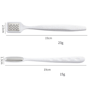 Kit de pédicure en acier inoxydable avec manche en paille de blé, comprenant lime à pieds, râpe à callosités, lime à peaux mortes et lime à ongles, pour le soin des pieds - Product Image 2