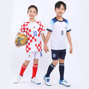 <span class=keywords><strong>Camiseta</strong></span> de Fútbol para Niños Personalizable de Manga Corta de Poliéster OEM/ODM Uniforme para Argentina <span class=keywords><strong>Brasil</strong></span> Portugal, Conjunto de Fútbol Juvenil Unisex - Product Image 4