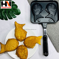 Poêle à Taiyaki 2, 3 ou 4 poissons, antiadhésive, pour gaufres, mini-œufs et crêpes, ensemble de cuisson
