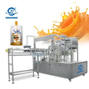 Automatic 2 4 6 Nozzle Fill Spout Pouch Soft Liquid Juice Doypack Filling Capping Sealing Machinery Premade Bag Packing Machine