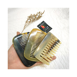 Peigne en corne de citrouille 100% fait à la main, pot de luxe en forme de ballon, petit et court, Massage en corne de saule, peigne de beauté sculpté - Product Image 1