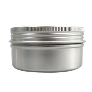 Wholesale 80g candle aluminum jar Round skin care cream Metal Tin Candy Packing Cans pomade ointment aluminum jar