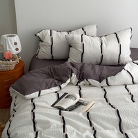 Ensemble de housse de couette européenne 3 pièces/ensemble, livraison directe, literie en gaze lavée à la maison, ensemble de housse de couette douce et respirante