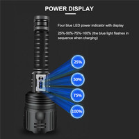 Lampe torche LED puissante XHP360, 5000 lumens, haute luminosité, zoomable, lampe torche LED rechargeable de type C, lampe torche LED de chasse