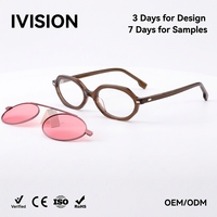 Lunettes de soleil magnétiques à clipser en acétate 2026 pour femmes, monture optique 2-en-1, petites lunettes de soleil polarisées carrées, prêtes pour la prescription