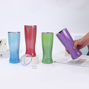 Seaygift-Jarrón de 30oz con logotipo personalizado de arcoíris en forma de cintura, taza portátil de café con aislamiento térmico de doble pared - Product Image 3