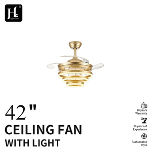 42 inch 3-turn 72W LED tri color dimming fan <b>light</b> with hidden blade <b>remote</b> <b>control</b> <b>switch</b>, optional in gold or black - Product Image 2