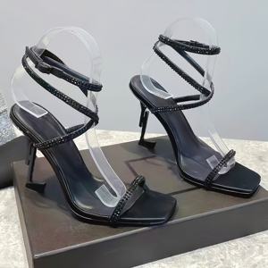 Tacones Altos de Lujo para Mujer al por Mayor, Sandalias de Tacón Alto de Moda para Fiesta, Tacones Altos con Diseño de Cristal para Mujer - Product Image 3