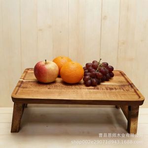 Acacia Wood High Legged <b>Tray</b> Double Sided Serving Dish Fruit <b>Snack</b> <b>Tray</b> For Hotel Coffee Tea Use - Product Image 2