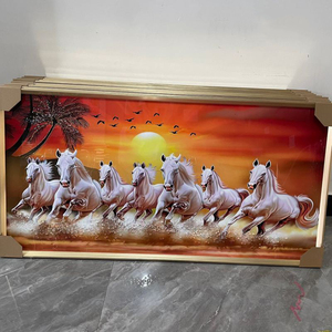 Usine En Gros Élégant Huit Chevaux Courant Toile Moderne De Luxe Parfait Cheval Image 7 Cheval Courant Peinture avec Cadre - Product Image 1