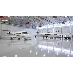 Hangar pré-fabricado para aviões, estrutura de aço pré-fabricada com grande vão de aço isolado, estrutura metálica