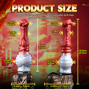 Dildo de silicona de 10.04 pulgadas con ventosa, diseño de nudo de fantasía Megapede, color azul de carreras, estimulador de punto G, juguete para adultos - Product Image 4