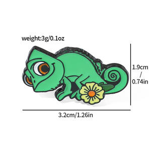 创意卡通人物金属徽章长发公主小蜥蜴合金胸针数字背包装饰铸造雕刻 - Product Image 6