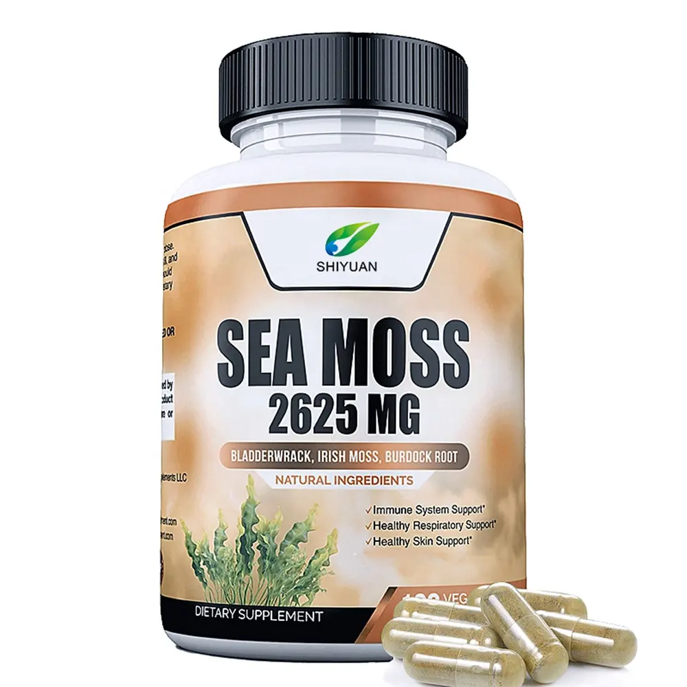 Label Pribadi Sesuai Pesanan Rumusan Irish Sea Moss Vitamin Beauty Enhanced Immunohealth Foods Gummies-Capsules Halal Vegan