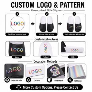 Wholesale Custom Brand Logo Printed <b>Slides</b> <b>Slides</b> <b>Waterproof</b> Bathroom Slipper Corporate Promotional Gift Hotel Sandal - Product Image 4