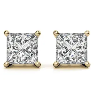 Boucles d'oreilles en diamant au chocolat de 1 carat, clou en or de 14g, créoles en or jaune, nouvel arrivage