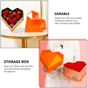 Hộp đựng hoa hồng hình trái tim màu đen thanh lịch cho nến cô dâu Quà Tặng Ngày Valentine tăng cường in nổi cầm tay - Product Image 2