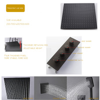 AMAXO Ensemble de douche thermostatique encastré noir 3 voies avec fonction massage SPA et douche pluie