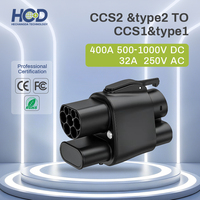 Nuevo Adaptador de Modo Dual AC/DC HCD CCS2 y Tipo 2 a CCS1 y Tipo 1, 500-1000V DC/250V AC, 400A 32A, Cargador EV para Reequipamiento/Actualización