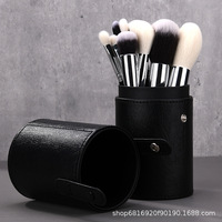 Anmei Cross-border 15 Set Kuas Rias Wajah Gagang Kayu Alami Kuas Eyeshadow Foundation LLY-U15 Langsung dari Pabrik