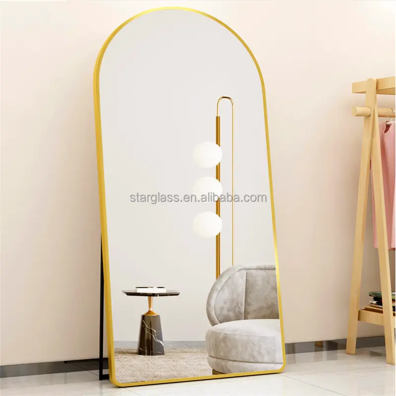 Arch full length large gold mirror with frame