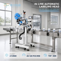 Tête d'étiquetage automatique en ligne pour surfaces planes, pour étiquetage en ligne supérieur et latéral sur ligne de production, avec option de codage