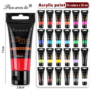 ชุดสีอะคริลิคสำหรับศิลปิน 24 สี ขนาด 35 มล. สีอะคริลิคสำหรับวาดภาพระดับมืออาชีพ สำหรับกระดาษ ผ้าใบ ไม้ เซรามิก และหิน - Product Image 6
