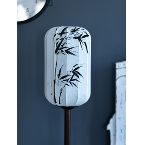 Bamboo Chinese Classical Floor Lamp Hand Painted Ink Bamboo LED Light Source Living Room Study <b>Zen</b> Style - Product Image 4