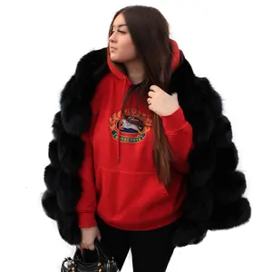 Trendy Women Clothing Casual Fashion Fluffy Woman Fur Jackets Custom Plus Size Winter Warm Black Fur Coat Istanbul