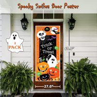 Affiches de porte jetables en plastique pour Halloween, décorations extérieures pour carnaval, école, fenêtres murales, vente en gros sur mesure