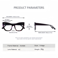 Monturas de Gafas de Acetato para Mujer, Diseño de Marco Grande, a la Moda, Populares, de Alta Calidad, Hechas a Mano en Fábrica