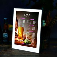 Wiederauf ladbare Doppelseite A4 LED-Licht Menü Menü LED-Display Buch Tisch beleuchtung Menü für Bar Ktv Night Club