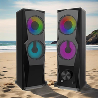 Speaker Komputer Gaming RGB 2.0 Channel 6W Surround-Sound HIFI Baru dengan Baterai Isi Ulang untuk PC, Mendukung Multimedia