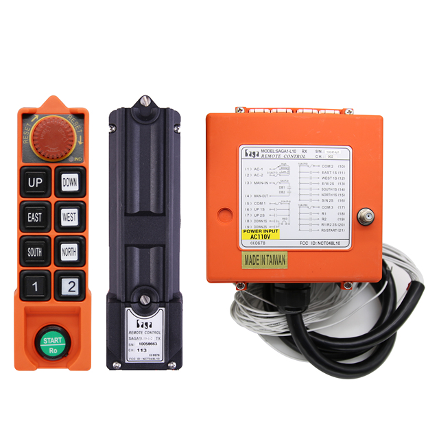 Saga L10 8 Button 2 Speed Industrial Remote Control Crane Wireless Remote Control for Crane