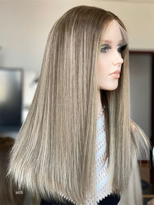 Nouvelle couleur perruques casher en stock cheveux brésiliens vierges Remy petit noeud Super légère couche longue longueur couleur blond cendré - Product Image 2