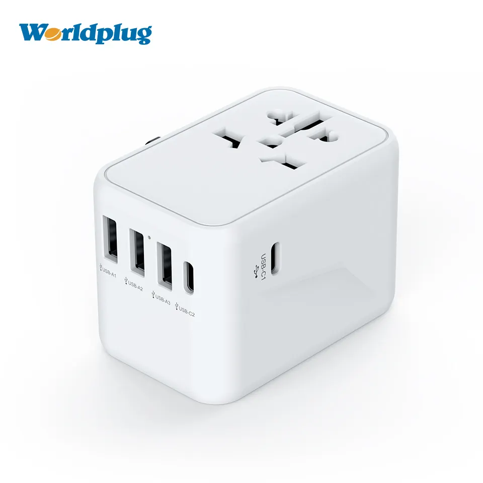 45W universal travel adapter fast charger worldwide AUS/US/EU/UK plug all in one adapter