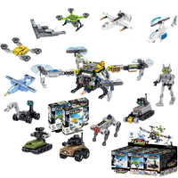 Ensemble de blocs de construction 12-en-1 : Drone, Véhicule Militaire, Navire Spatial, Robot, Chien Robot - Mini Modèles pour Enfants - Jouet de Construction DIY